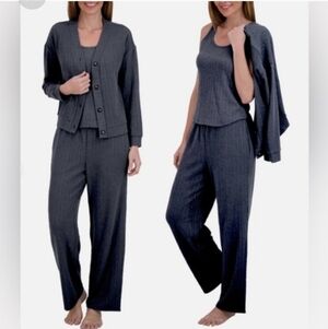 Live 2 Lounge Blue 3-Piece Textured Lounge Set NWT Cable Knit